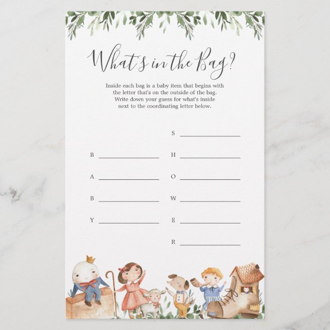 O Chá de fraldas Safari adivinha o que há no jogo  (Frente)