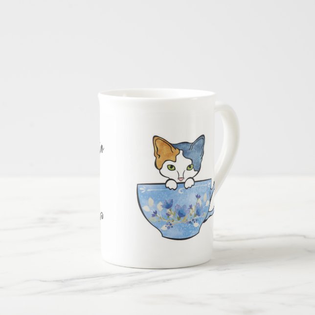 O chá do sorvo e Pet minha caneca de China do gato (Frente Esquerda)