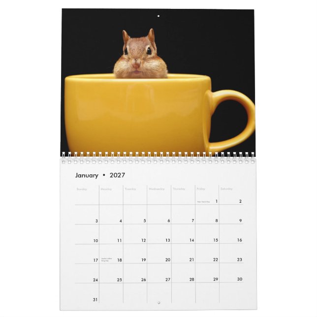O Chipmunk aventura-se o calendário 2012 (Jan 2027)