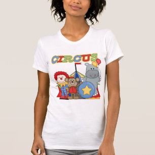 O circo está no camiseta e nos presentes da cidad