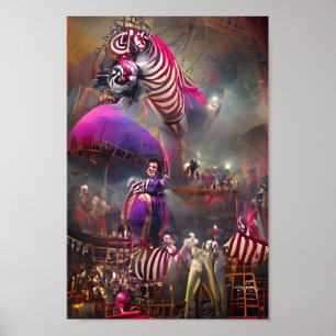 O CIRCUS MOSTRA poster de ilustração de arte de fa