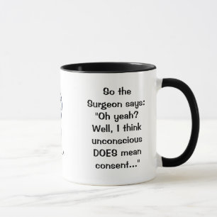 O cirurgião diz a caneca do acordo