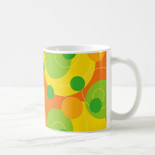 O citrino retro pontilha a caneca Funky do