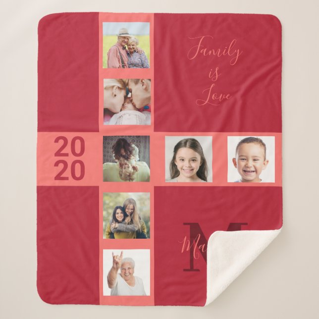 O cobertor personalizado de suas fotos e texto (Frente)