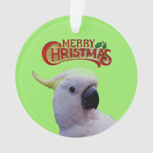 O Cockatoo deseja o ornamento do Feliz Natal