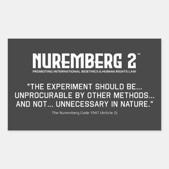 O Código de Nuremberga 1947 A. 2 Autocolantes reta (Frente)