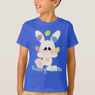 O coelhinho da Páscoa caçoa o t-shirt do feriado