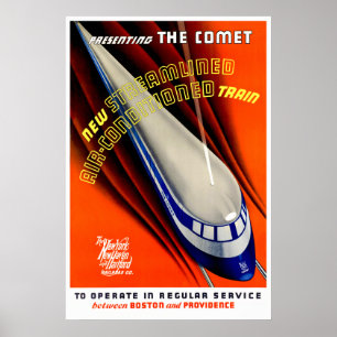 O cometa - poster do trem do vintage