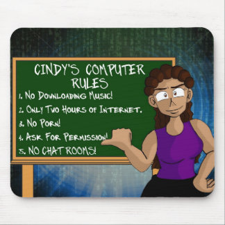 O computador de Cindy ordena Mousepad