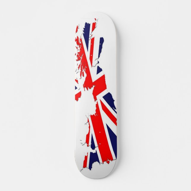 O conselho BRITÂNICO do skate da bandeira do mapa (Frente)