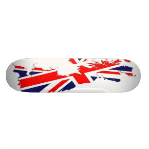 O conselho BRITÂNICO do skate da bandeira do mapa