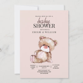 O Convite Ao Chá de fraldas Do Urso De Teddy Pode