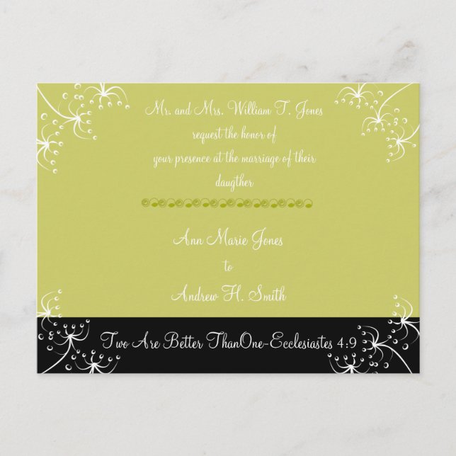 O Convite Cristão Para Casamento Dois É Melhor Do  (Frente)