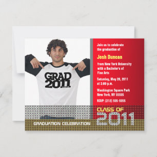 O convite da graduação adiciona a foto B7 vermel