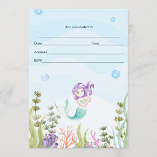 O convite da sereia preenche a aguarela