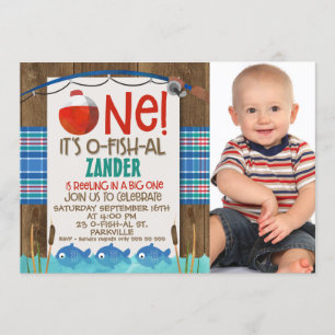 O convite de aniversário de fotos de um só peixe