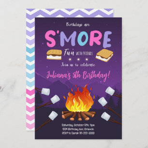 O convite de aniversário do Bonfire Smore