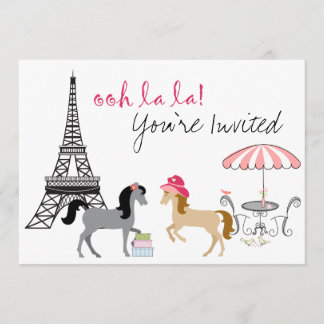 O Convite de Aniversário do Cavalo de Paris dos Pô