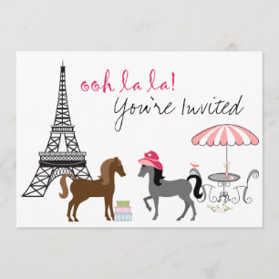 O Convite de Aniversário do Cavalo de Paris dos Pô