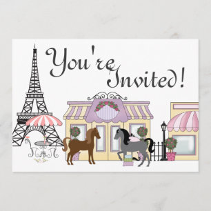 O Convite de Aniversário do Cavalo de Paris dos Pô