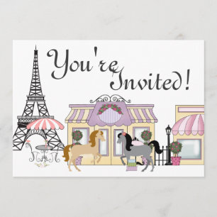 O Convite de Aniversário do Cavalo de Paris dos Pô