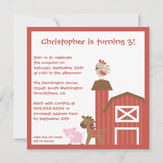 O convite de aniversário do menino vermelho dos (Frente)