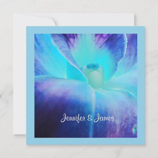 O Convite De Casamento Da Orquídea Azul (Frente)