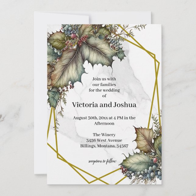 O Convite de Casamento da Vinícola (Frente)