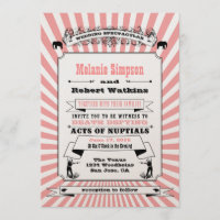 O Convite De Casamento De Circo Steampunk É Rosa