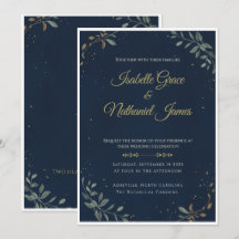 O Convite de Casamento Luxo Gala da Meia-Noite Nav