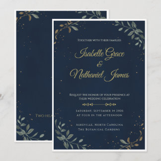 O Convite de Casamento Luxo Gala da Meia-Noite Nav