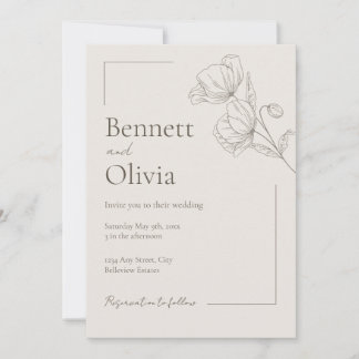 O Convite de Casamento Minimalista da Temporada Su