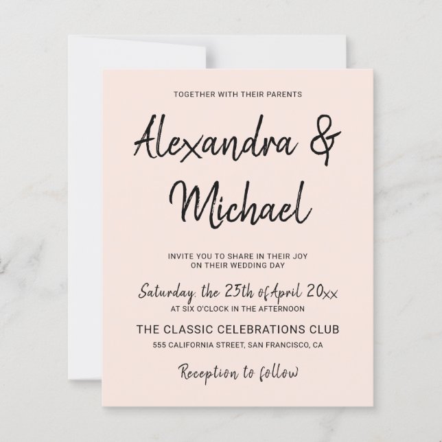 O convite de casamento moderno (Frente)