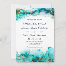 O convite de casamento moderno em aquarela colorid