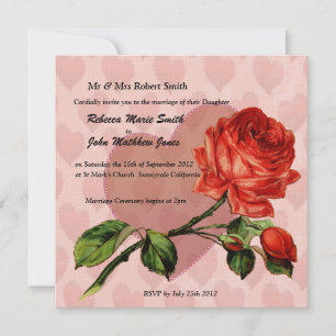 O convite de casamento para rosas vermelhas de lux