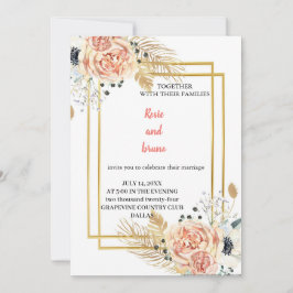 o convite de casamento rosa mais elegante