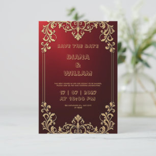 O convite de casamento vermelho evita luxo