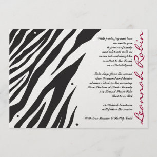 O convite de Mitzvah do bar do bastão da FEBRE de