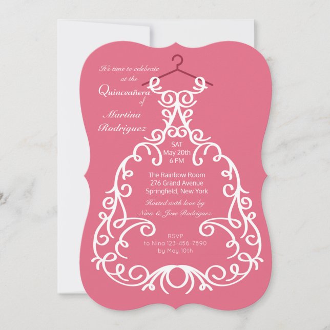 O Convite De Vestido Da Parte (Frente)