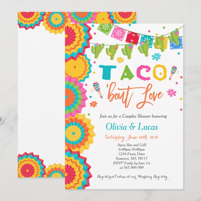 O convite do amor do ataque do Taco acopla o chá (Frente/Verso)
