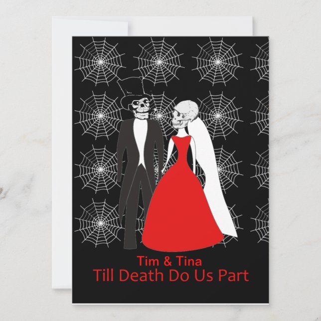 O convite do casamento do Dia das Bruxas (Frente)