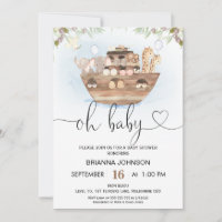 O convite do Chá de fraldas de Arch do Baby Noah