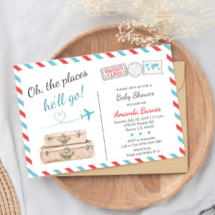 O convite do chá de fraldas do viagem, avião