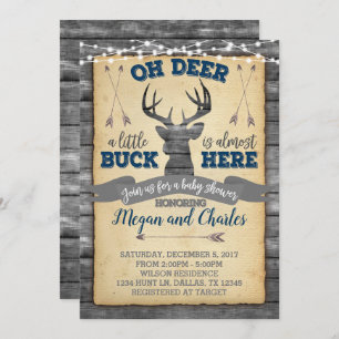 O convite do chá de fraldas dos cervos convida