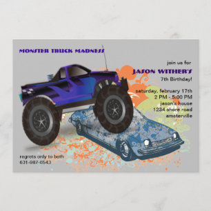 O convite do monster truck do triturador