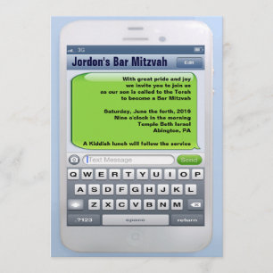 O convite OBRIGATÓRIO de Mitzvah do bar de TEXTER