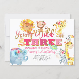 O convite para aniversário de 3 anos de uma menina