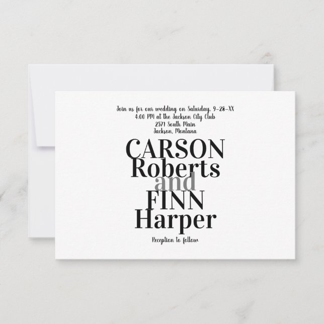 O Convite Para Casamento Da Tipografia Comer, Bebe (Frente)