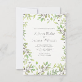 O convite para casamento das folhas verdes
