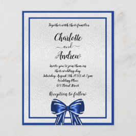 O convite para casamento do arco de prata azul rea